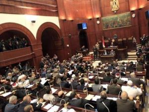 اعضاء الجمعية التأسيسية خلال جلسة التصويت على مسودة الدستور
