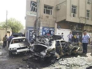 موقع هجوم في بغداد يوم الخميس.
