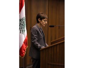 ميراي جرار تتحدث خلال حفل الإفتتاح.