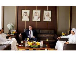 سعادة عبد الله آل صالح وكيل وزارة الاقتصاد لشؤون التجارة الخارجية مع معالي إيوري أوسوريلو وزير الدولة للزراعة والتنمية الاقليمية والبيئة بجمهورية مولدوفا.