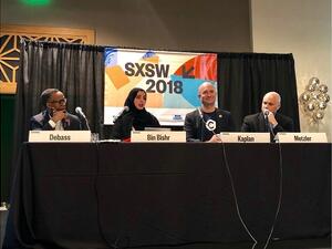 عائشة بنت بطي بن بشر، مدير عام دبي الذكية ورئيسة الوفد المشارك خلال الحدث