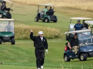Before meeting with Putin, President Trump is taking advantage of the American taxpayer to get some free advertising in for his failing Scottish golf resort (Twitter)
