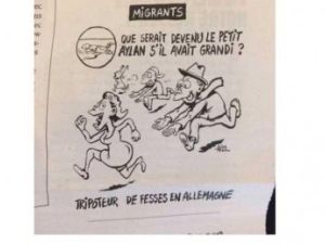 رسم كاريكاتوري يسيء للطفل السوري الغريق ايلان