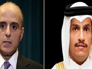 وزير الخارجية السعودي عادل الجبير ونظيره القطري الشيخ محمد آل ثاني