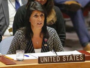 مندوبة واشنطن الدائمة بالأمم المتحدة، نيكي هيلي