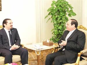 الرئيس المصري عبد الفتاح السيسي ورئيس الوزراء اللبناني سعد الحريري