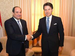 الرئيس المصري عبد الفتاح السيسي ورئيس الوزراء الإيطالي جيوسبي كونتي