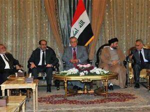 قادة العراق خلال اجتماع لدى الرئيس جلال طالباني/أرشيف/أ.ف.ب