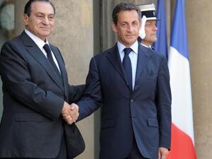 مبارك بعد لقائه الرئيس الرفنسي نيكولا ساركوزي 