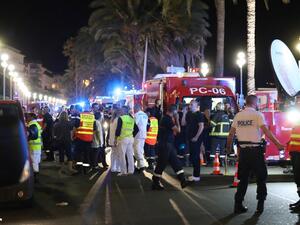 Emergency responders at the scene of the deadly Bastille Day attack in Nice, France. (AFP/Valery Hache) Emergency responders at the scene of the deadly Bastille Day attack in Nice, France. (AFP/Valery Hache)