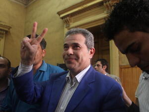 Nearly 200 MPs signed a petition to remove Okasha after holding a private meeting with Israel's ambassador to Egypt, during which he discussed sensitive national security issues. (AFP/Ahmed Mahmud)