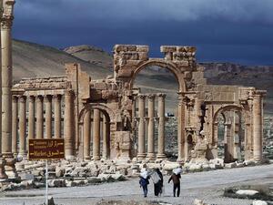 The ancient Syrian city of Palmyra was seized by Daesh in 2015 and has since destroyed many of the ruins at the site. (AFP/File)