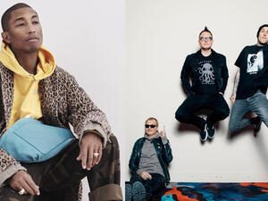 Pharrell Williams has been in the studio working on Blink-182's new album (Source: blink182, pharell / Instagram)