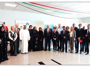 الوفد الزائر خلال استقبالهم في إدارة المراكز الجمركية الجوية