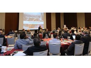 تواصلت أعمال الورشة من خلال ورقة عمل تحت عنوان (متطلبات المشروع التعاقدية والقانونية قدمها السيد جمال أبوعلي من شركة كليري غوتليب ستين وهاملتون).