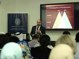 Dr. Ibrahim Fraihat during the lecture