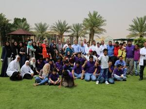 وفد من جامعة أبوظبي مع مركز العين للرعاية والتأهيل