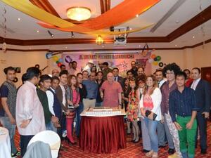During the annual staff party