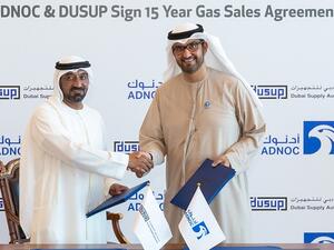 The agreement was signed by Sheikh Ahmed bin Saeed Al Maktoum, Director General of DUSUP and Dr. Sultan Ahmed Al Jaber, UAE Minister of State and ADNOC Group CEO.