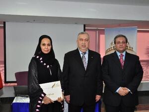 Dr. Fatima Al Sayegh with Prof. Abdul Rahim Sabouni and Dr. Mohammed Saeed Hasab Al Nabi