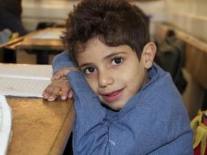 A Child in Zarqa Elementary and Preparatory School for Boys