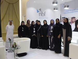 Abdulla Aleter and NBF staff at the Fujairah Career Fair 2016