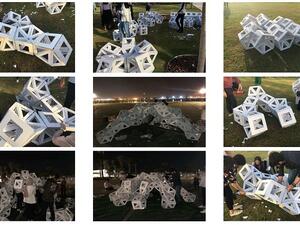 اجتمع 24 من طلبة الهندسة المعمارية لتنظيم فعالية تفاعلية خاصة للأطفال بالتعاون مع اللوفر أبوظبي، تحمل عنوان "مجسمات معمارية".