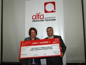 Alfa Chairman & CEO, Marwan Hayek and Afifa Arsanios, President of SOS Children Villages Lebanon