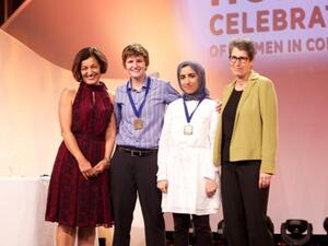 Amna Al Zeyera wins first place at the Grace Hopper Celebration of Women in Computing conference
