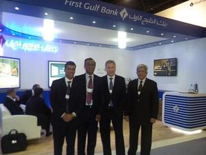 Andre’ Sayegh- CEO of FGB in SIBOS along with Bank’s representatives