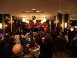 During the Christmas tree lighting at Crowne Plaza Amman