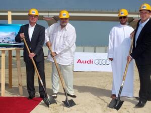 Stefan Hamberger, Director Region Africa & Middle East AUDI AG; K. Rajaram, CEO Al Nabooda Automobiles; Ali Al Nabooda, General Manager Audi Dubai; and Jeff Mannering, Managing Director Audi Middle East
