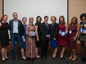 Awards event group shot with Jay and Ambassador