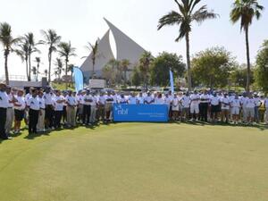 Bank staff and clients at inaugural NBF golf tournament