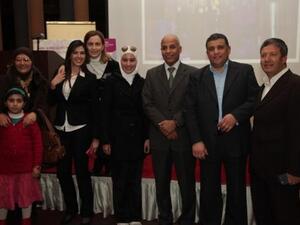 Bride-to-be Ranim Rabah with her family and the Crowne Plaza Amman team