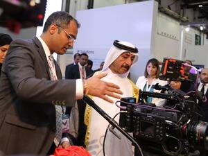 Canon at CABSAT 2017 - Anurag Agrawal, MD at Canon Middle East and Shaikh Hasher bin Maktoum Al Maktoum, Director General of Dubai’s Department of Information