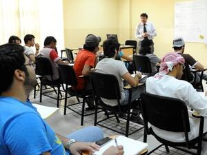 انتظام الطلبة للدراسة خلال الفصل الدراسي الأول بجامعة أبوظبي انتظام الطلبة للدراسة خلال الفصل الدراسي الأول بجامعة أبوظبي