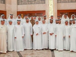 His Highness Sheikh Hamdan Bin Mohammed with DED employees