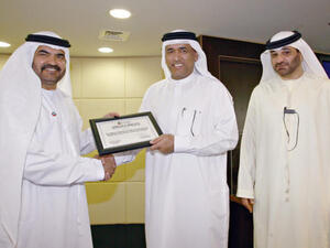 Mohammed Al Muallem, Senior Vice President and Managing Director, DP World, UAE Region, Sultan Bin Yakoub Al-Zaabi, Executive Director of the Higher Committee for UAE Civil Seaports and Airports Security, Mahmood Amin, Chief Executive Officer, World Security