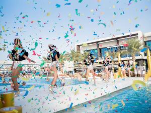 The future  - themed celebration awed guests during the entire day with an amazing line-up of resident Nikki Beach DJs along musicians, dancers, special surprise guests, and live shows.