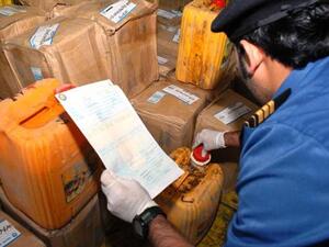 Seizure of the non-valid vegetable oil 