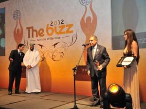 Dr. Nabil Ibrahim receives the award from H.E Juma Rashid Saif Al Dhaheri UAE Ambassador to Qatar