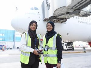 All aspects of the journey, from “above wing” to “below wing” activities in the lead up to the departure, were performed by women. (File photo)