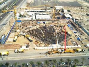 Construction continues after completion of the foundation of Al Jawharah Tower, located on the Jeddah Corniche