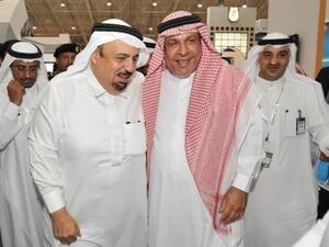 Dr. Khalid Al-Anqari with PMU Rector Dr. Issa Al-Ansari and others
