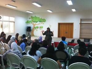 Eman Gaad, Consultant at CDA with attendees