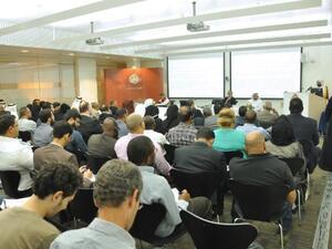 Dr Hatem El-Karanshawy, Dean of QFIS, speaking at the sukuk symposium organized by QFIS