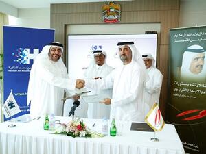 Dr. Mansoor Al Awar, HBMSU Chancellor, and H.E. Dr. Jamal Mohammed Al Muhairi, Secretary General of Hamdan bin Rashid Al Maktoum Award for Distinguished Academic Performance