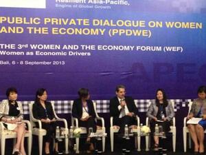 Dr Nasser Marafih, Group CEO, Ooredoo speaks at the APEC Women in the Economy Forum
