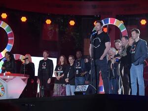 Dr Nasser on-stage with other telecom leaders